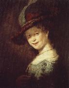 Rembrandt van rijn portratt av den unga saskia oil on canvas